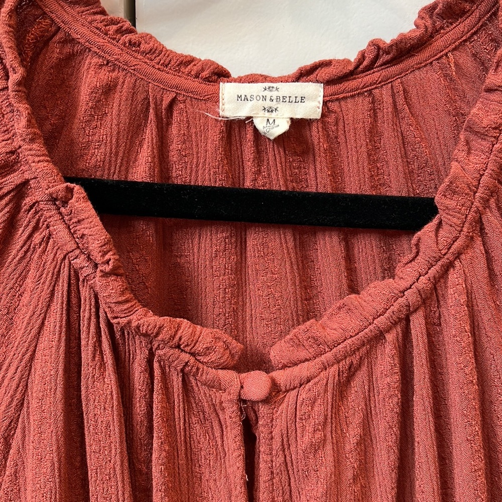 Mason & Belle warm orange, burnt orange blouse. - Picture 3 of 5